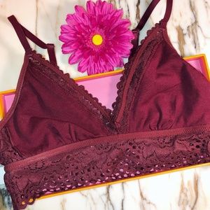 aerie Intimates & Sleepwear - ❤️Aerie Maroon Triangle Bralette NWT aerie Intimates & Sleepwear - ❤️Aerie Maroon Triangle Bralette NWT